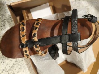 Sandalias Tiras Animal Print Marrón