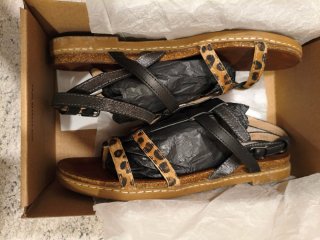 Sandalias Tiras Animal Print Marrón