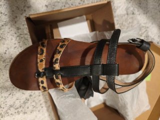 Sandalias Tiras Animal Print Marrón