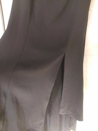 Abito lungo donna nero con spacco