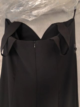 Abito lungo donna nero con spacco