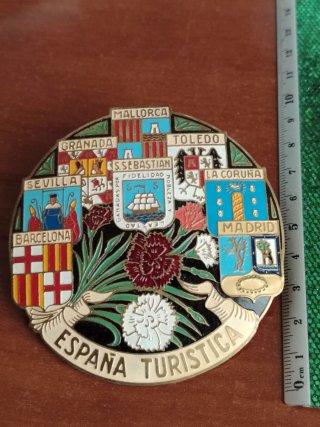 Chapa España Turística Antigua para moto vespa