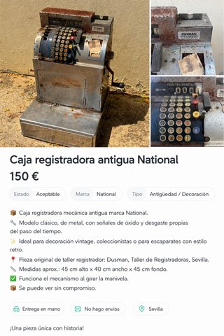Caja Registradora Antigua National