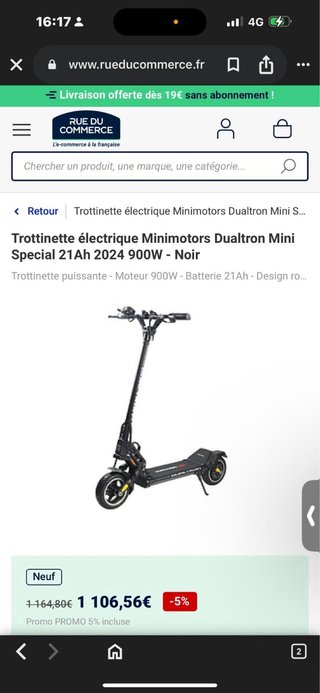 Patinete Eléctrico Dualtron con Luces LED
