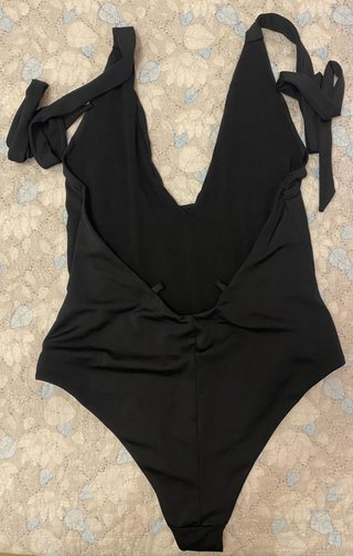 Costume intero nero con lacci tg M
