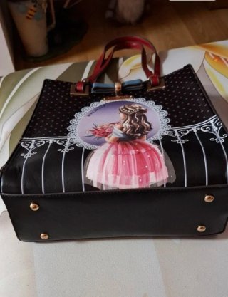 Bolso Nicole Lee Negro con Lunares Rosas