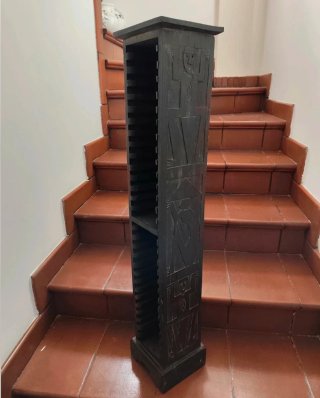 Porta CD legno etnico vintage