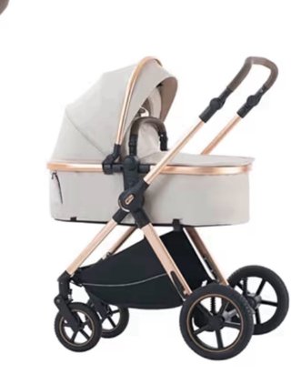 Cochecito bebé beige con silla de coche no pesa