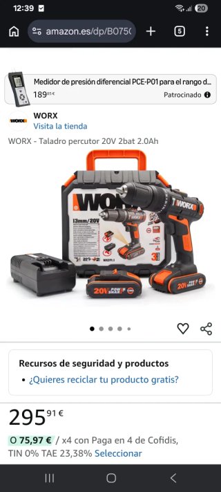 Taladro WORX WX371.10 + 2 Baterías