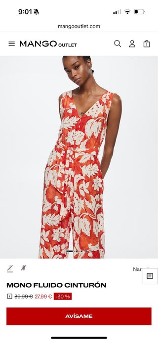 Mono Mango flores sin estrenar Talla 1XL