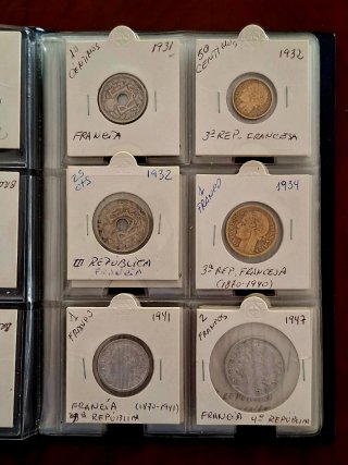 Álbum con monedas de Francia