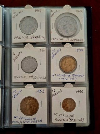 Álbum con monedas de Francia