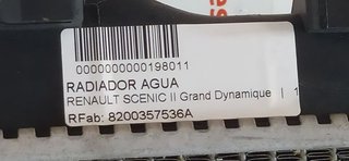 RADIADOR AGUA RENAULT SCENIC II Grand Dynamique