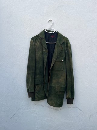Chaqueta TORRAS ante verde vintage