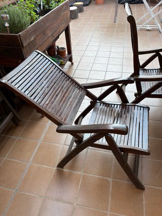 Tavolo e 4 Sedie Teka Giardino