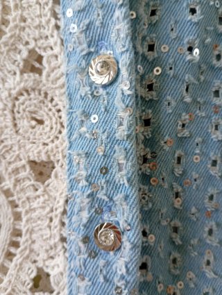 Blusa vaquera y encaje algodón