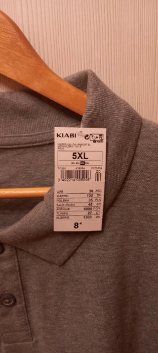 Camiseta Polo Gris 5XL