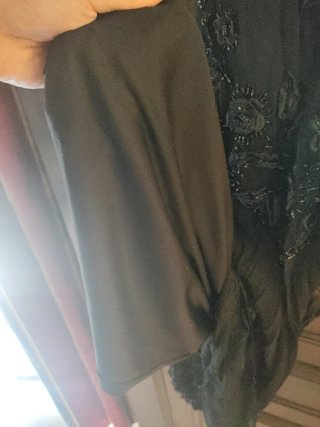 Vestido negro largo con pedrería vestido vintage