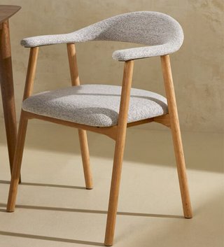 Silla de comedor de madera y tela