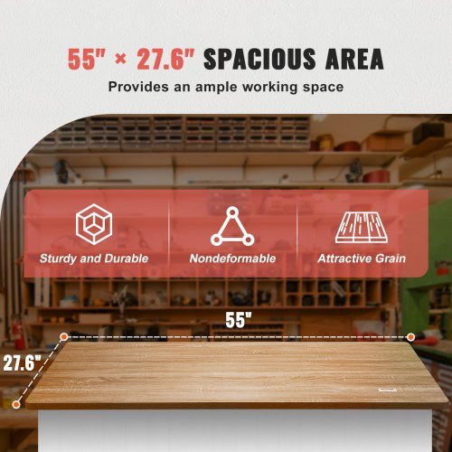 Tavolo Superiore, 55" x 27.6" x 1", Capacità di Carico 220.5 lbs, Scrivania in Pannello di Particelle Universale a Pezzo Unico per Supporto Scrivania Piedistallo Elettrico Regolabile in Altezza, Finis...