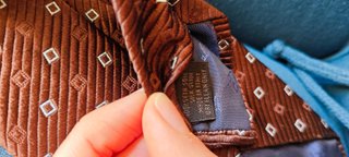 Cravatta Corneliani Seta Marrone Fantasia Geometri
