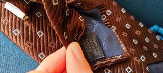 Cravatta Corneliani Seta Marrone Fantasia Geometri