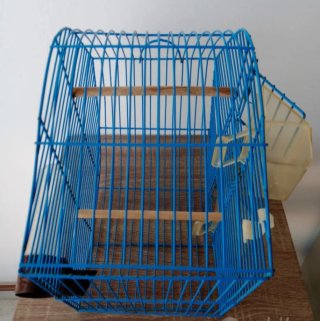 Gabbia per uccelli in metallo blu ,15€