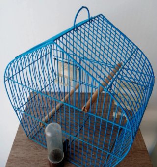 Gabbia per uccelli in metallo blu ,15€