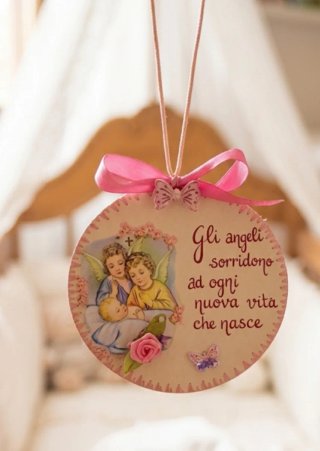 TONDO legno Gli angeli sorridono