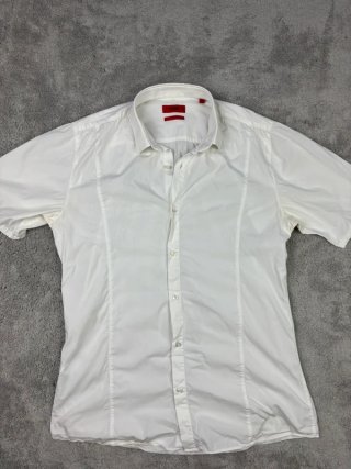 Camisa Hugo Boss blanco manga corta corte Slim S