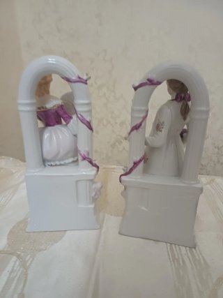 Coppia statuette vintage dame