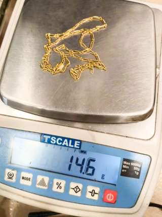 Cadena fina eslabones ovales macizos Oro 18k 60cm