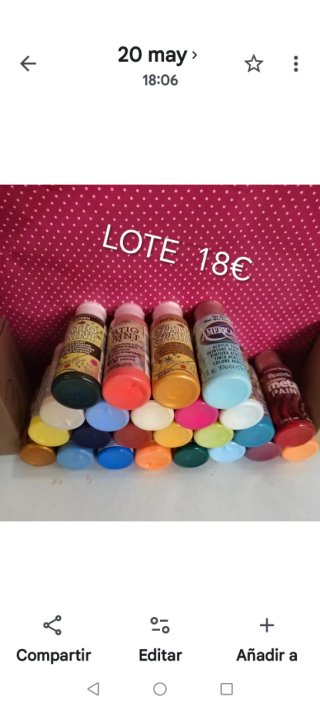 Lote  24 botes.Pinturas Acrílicas Decor (Varias Co