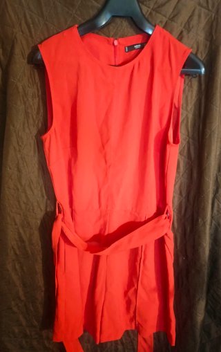 Mono Mango Verano Rojo con cinta cintura