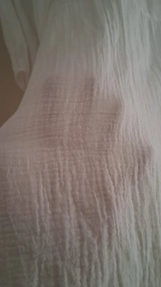 Vestido Túnica Corto H&M Blanco muselina algodón