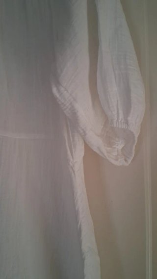 Vestido Túnica Corto H&M Blanco muselina algodón