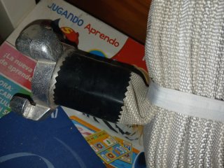 Manguera de riego enrollada