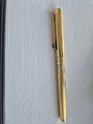 Pluma Morris chapada en oro 18 KT antiguo