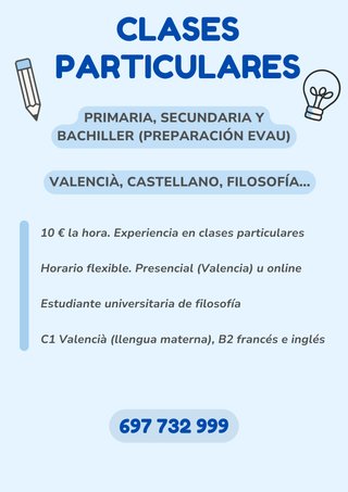 Clases particulares de valencià, castellano y filo