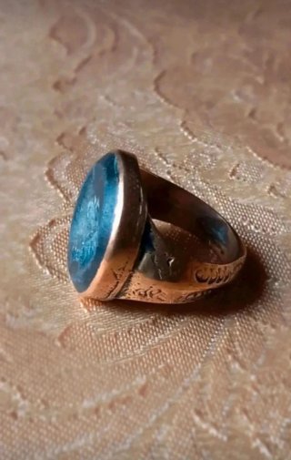 Anello sigillo afghano con testa di cavallo
