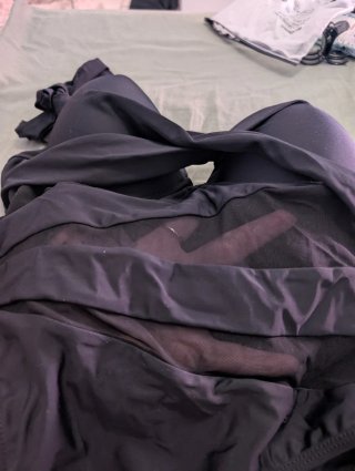 Costume intero nero taglia L con trasparenze