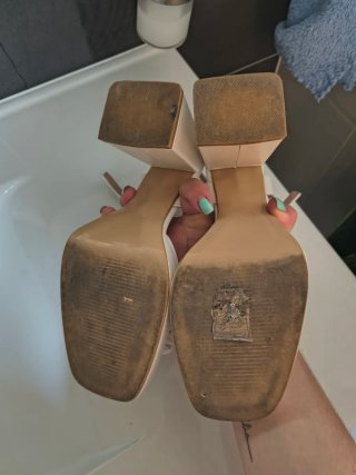 Sandalias blancas tacón talla 36