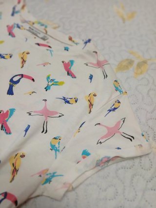 Camiseta Nudo Pájaros Exóticos Multicolor
