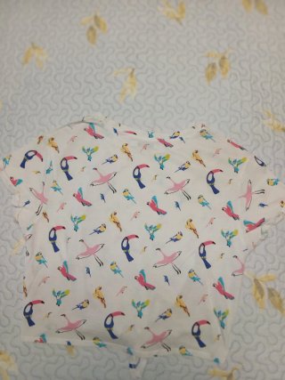 Camiseta Nudo Pájaros Exóticos Multicolor
