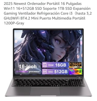 Portátil 16 16GB RAM 512GB SSD Gris