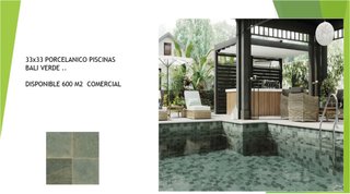 Porcelánico Piscinas Bali Verde 33x33