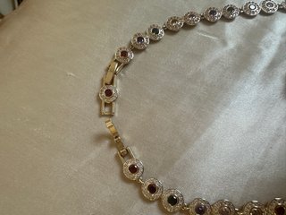 Collar y Anillo Circonitas Multicolor con adornos