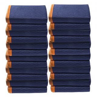 Manteles de Mudanza, 80" x 72", Peso de 65 lbs/dz, 12 Paquetes, Manta de Empaque Profesional de Tela No Tejida y Algodón Reciclado, Almohadillas de Mudanza de Alta Resistencia para Proteger Mueble...