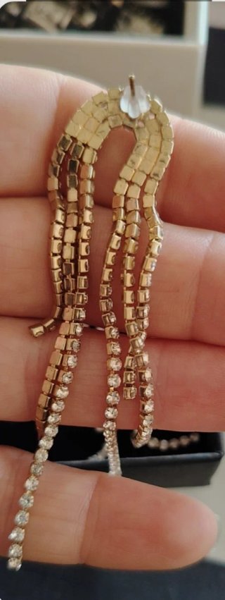 Orecchini Party a cascata strass brillanti oro