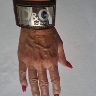 Bracciale D&G Pelle Marrone Argento